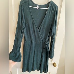 Teal green sweater dress Women’s Large long sleeve